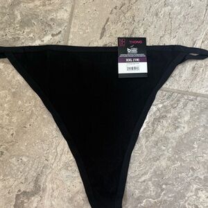 NWT Size XXL No Boundaries Black Cotton Rib String Thong
